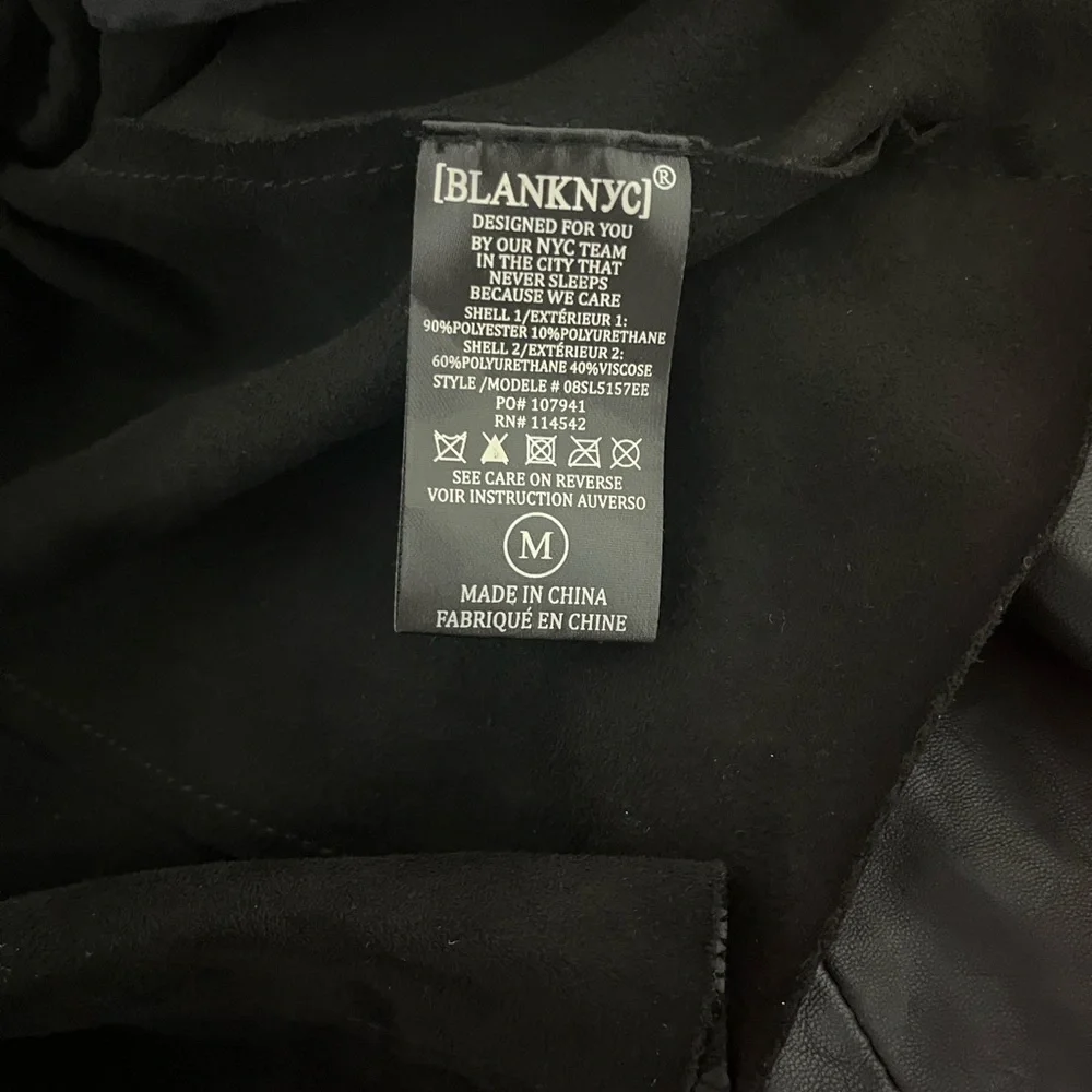 Blank NYC Venom Faux Leather Drape Front Jacket M - Picture 8 of 10